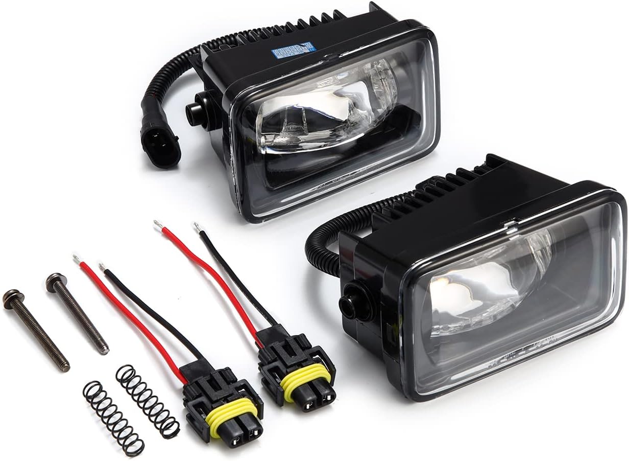 ModifyStreet Ford F150 2015-2020/17-19 Super Duty LED Fog Lights, Waterproof Bumper Driving Lamp Set Assembly Black