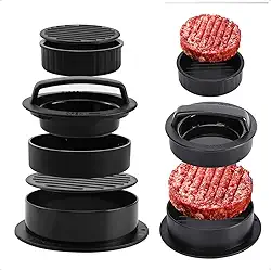Forma Modelador De Hambúrguer e Mini Hamburguer Artesanal Profissional 3 Em 1 Cor Preto