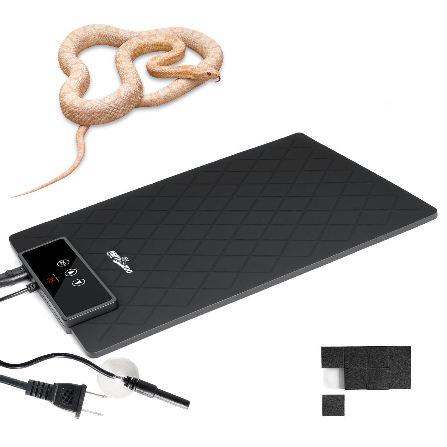 REPTI ZOO Reptile Heat Pad 8 in × 12 in, 23W Reptile Heat mat with Adjustable Thermostat for Turtles, Hermit Crabs, Bearded Dragons, Leopard Geckos, Snakes, Lizards