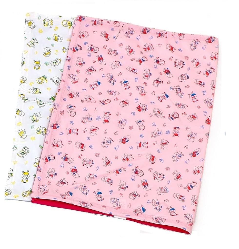 Mothers Choice ® Medium Size Waterproof PVC Plastic Mattress Protector/Bed Protection Sheet for Baby and Adult - 34 x 23 Inches, Pack of 2 - Multi-Color-image-46