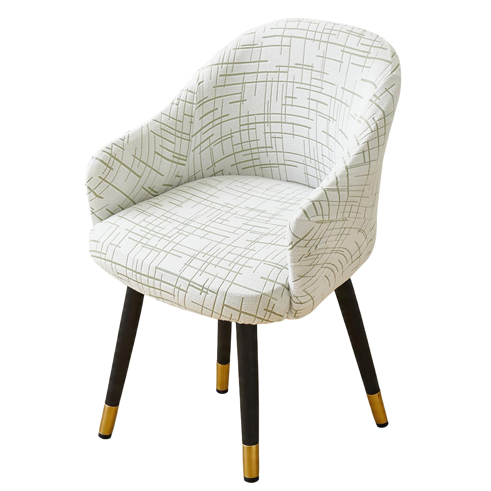 HonorHut Elastic Chair Covers Set Green Curved Back Chair Slipcovers