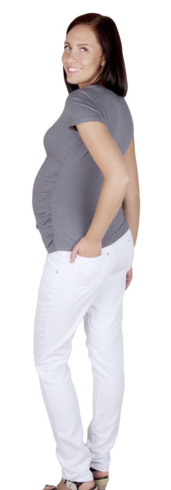 Mija - Umstandshose mit Bauchband/Denim Rohrenjeans Slim 9044
