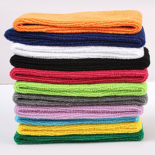 Yeshan 12 Packs Wicking Stretchy Athletic Sweatband/Sport Headbands/Head wrap/Yoga Headband/Head Scarf/Best Looking Hairband for Sports or Fashion,Towel Material3
