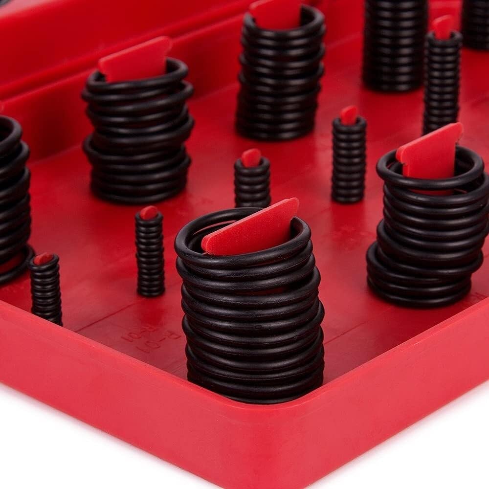 Kit di assortimento di O-ring neri universali da 419 pezzi/set con una scatola di immagazzinaggio for impianti idraulici, automobilistici, riparazioni generali, casalinghi