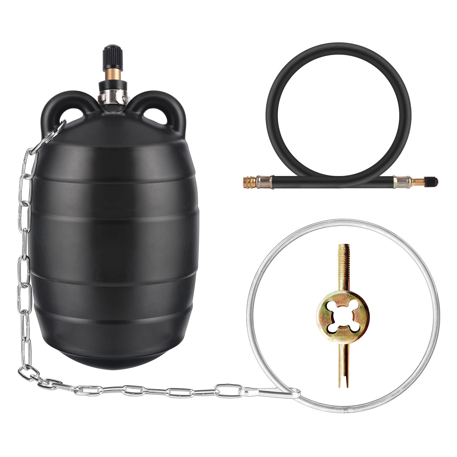 3 Inch Inflatable Pipe Test Plug, Sewer Test Ball with 39.4 Inch Hose.