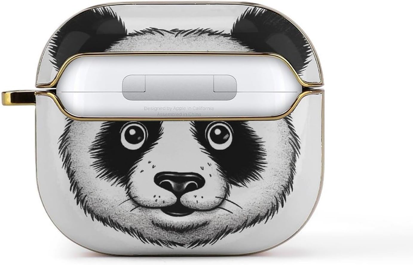 for Anime Panda Face Wireless Earbuds 3 Case with Keychain Cute Protective Cases for 3rd Compatible with 3rd Generation Supports Wireless Charging Front LED Visible image 3