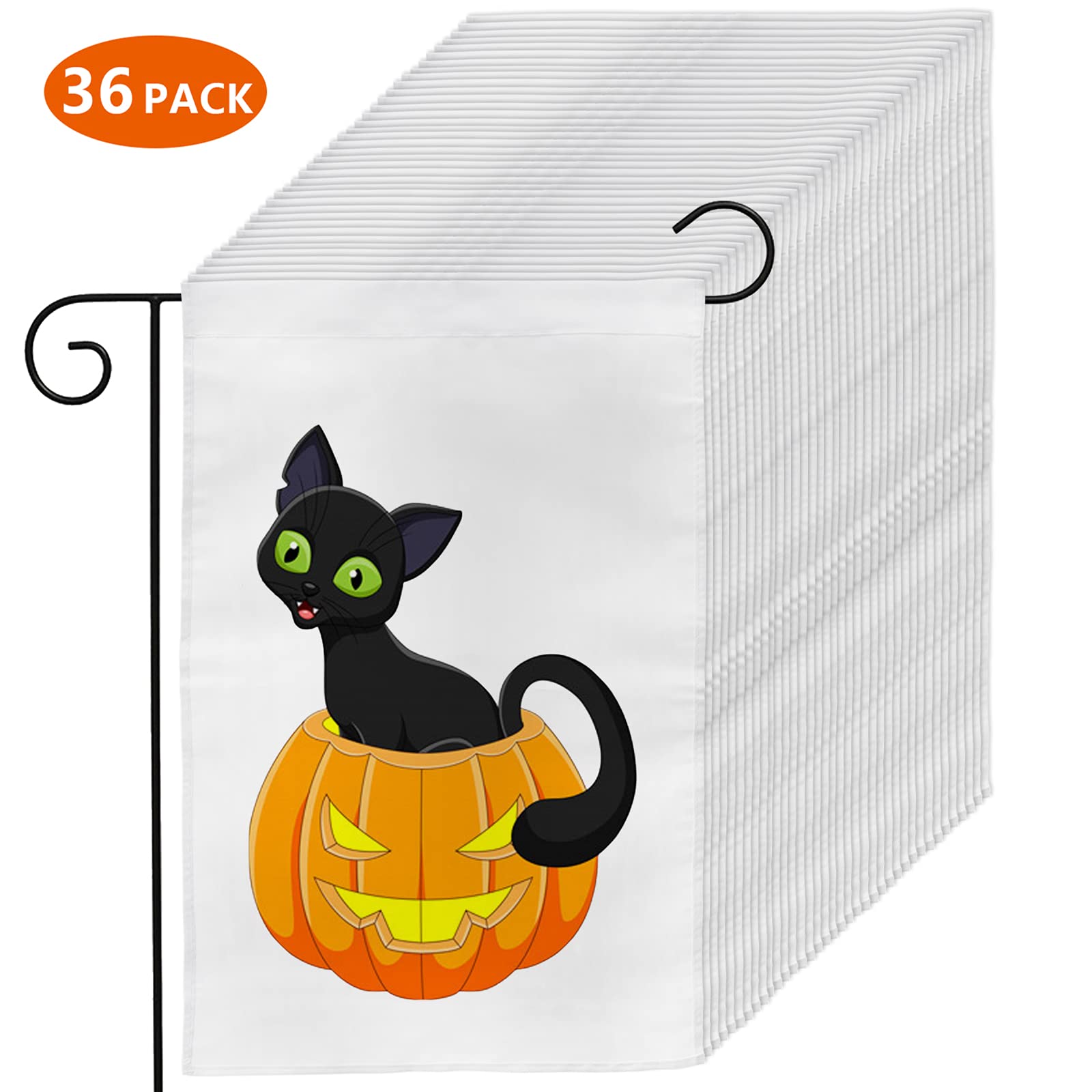 DEAYOU 36 Pack Garden Flags, White Lawn Flags Banners for Outdoor Courtyard, Party, Home, School, 12" L x 18" W - Image 3