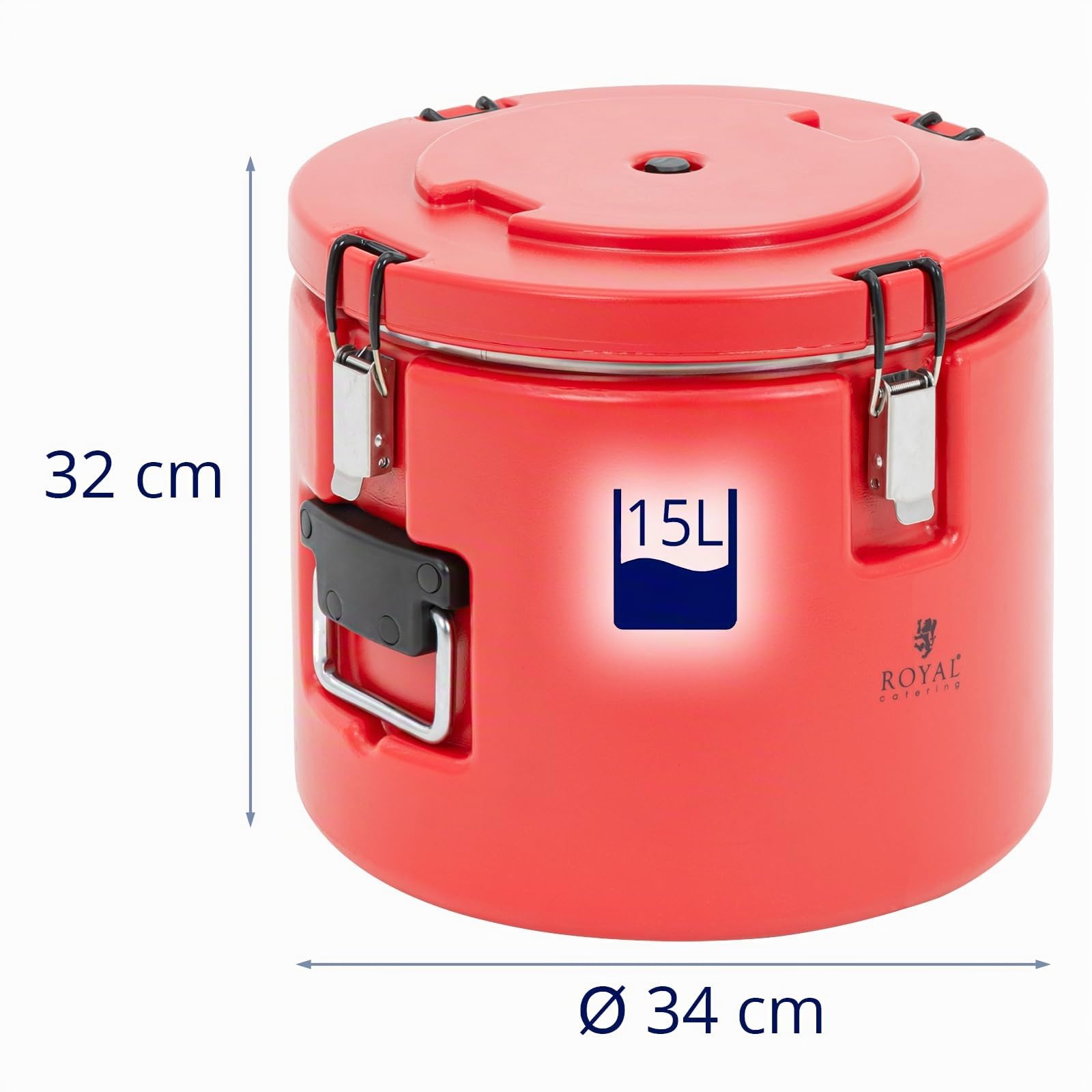 Royal Catering RC_TT_2 Conteneur isolant Matériel de maintien au chaud Conteneur isolant alimentaire professionnel Conteneur isolant chaud Matériel isolant 15 l