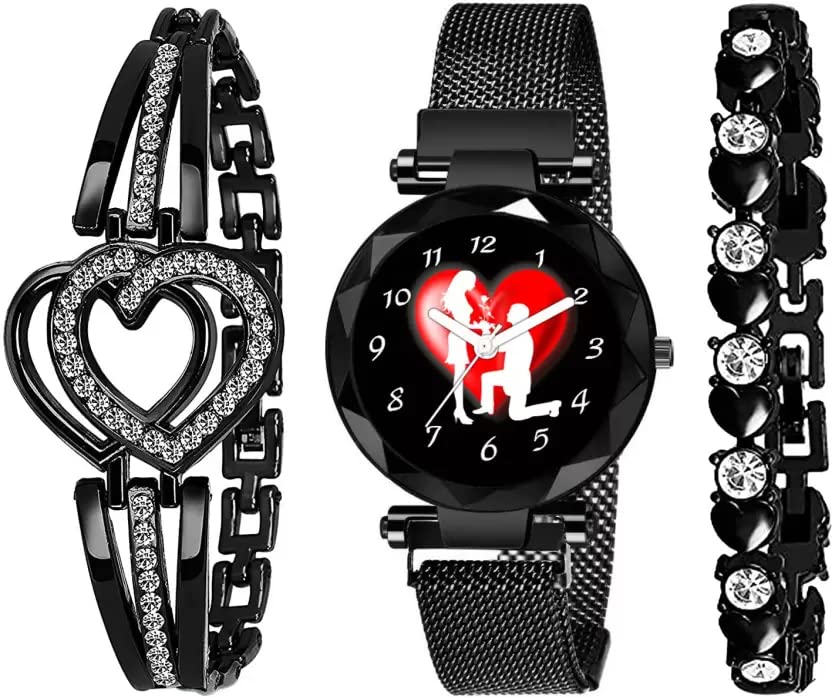 RUSTET Couple Heart Designer Magnet Chain Strap MG122 Analog Watches for Womens & Girls (WHT-HRT) (B0C4P8BYSX) Amazon Price History, Amazon Price Tracker