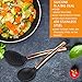 Silicone Cooking Utensil Set,14 Pcs Kitchen Utensils Set with Holder Non-stick Heat Resistant Cookware Cooking Turner Tongs Spatula Spoon with Stainless Steel Handle (Gold Black) BPA Free, Non Toxi