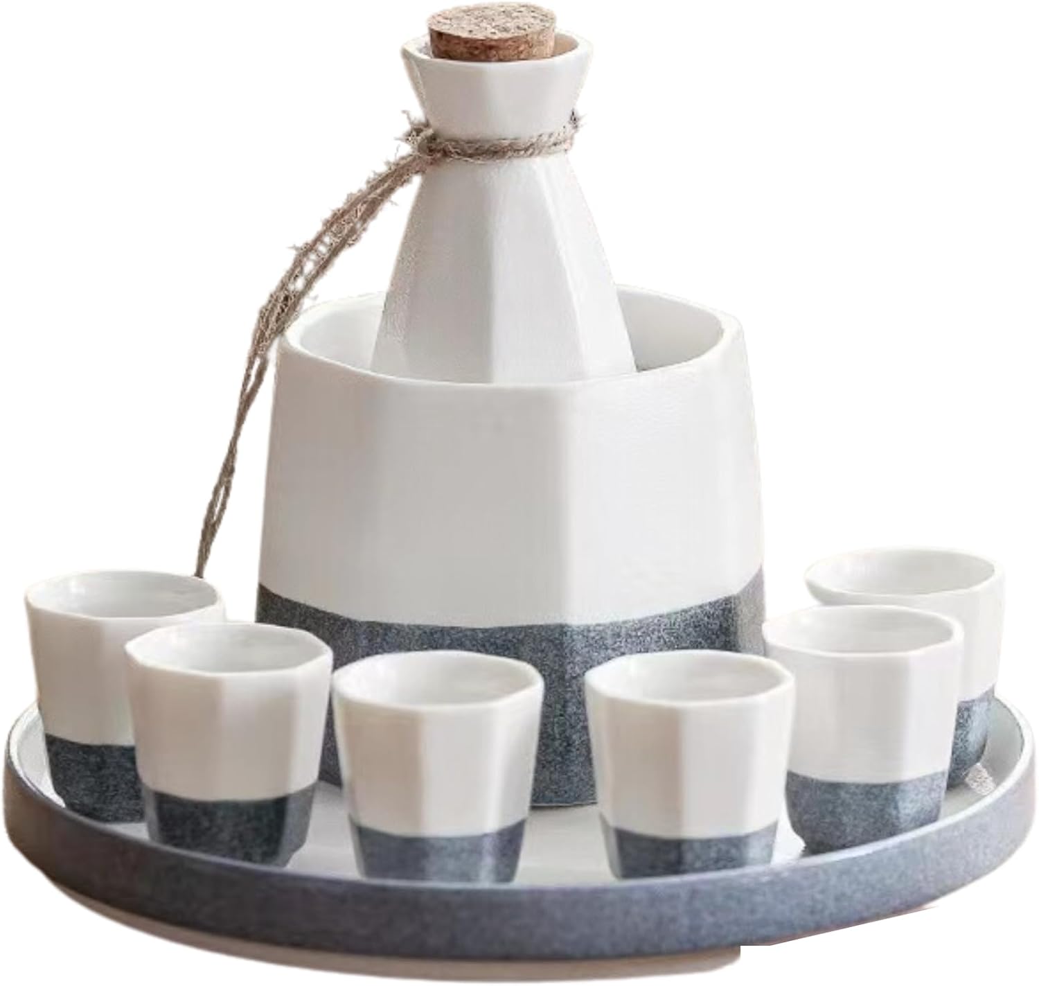 Luxury Japanese Sake Set with Warmer 9 PC Premium