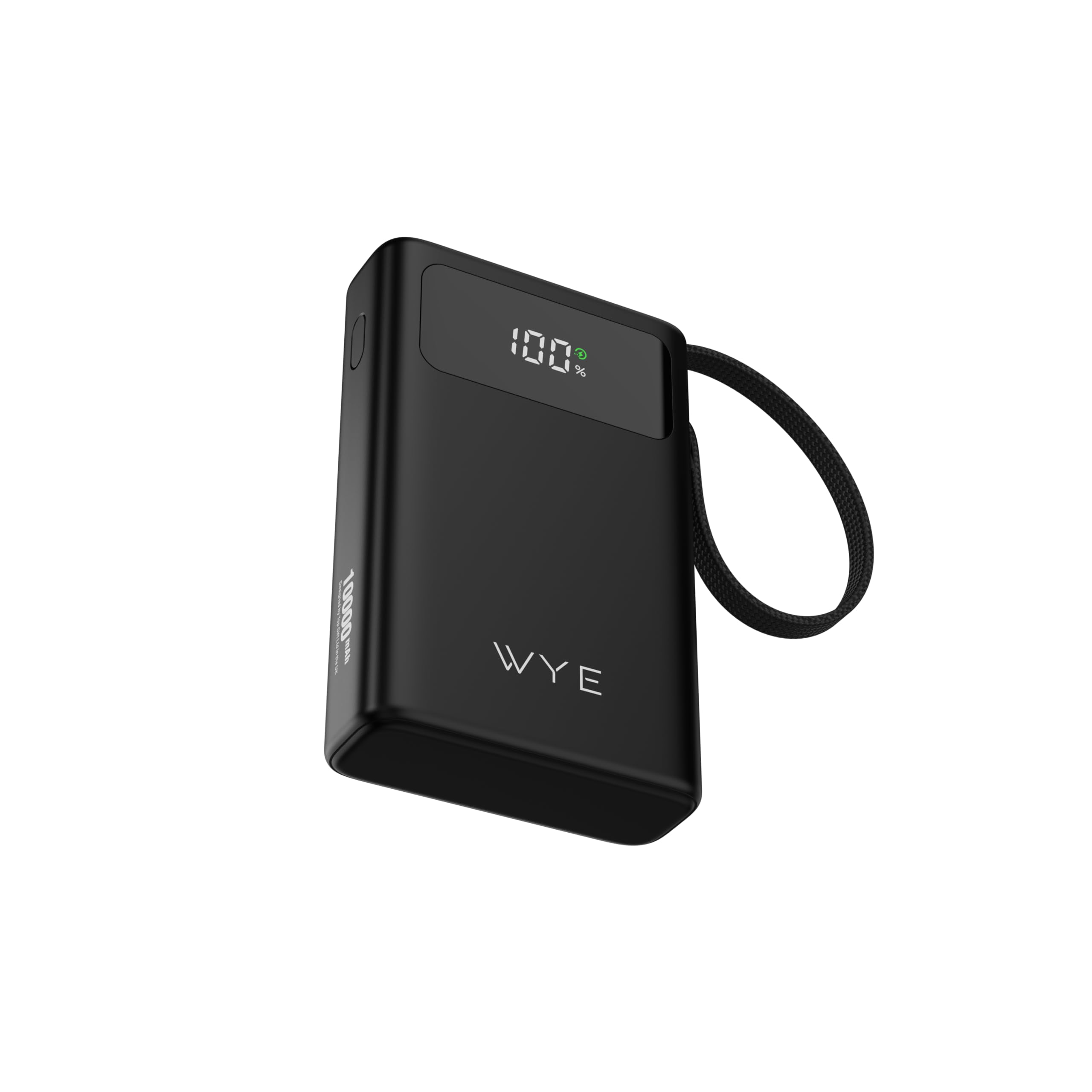 WYE Power Bank da 10000 mAh con cavi USB-C e 8 pin integrati, ricarica rapida PD da 30 W, display a LED, batteria portatile per iPhone, Samsung, Google Pixel, tablet e altro, nero