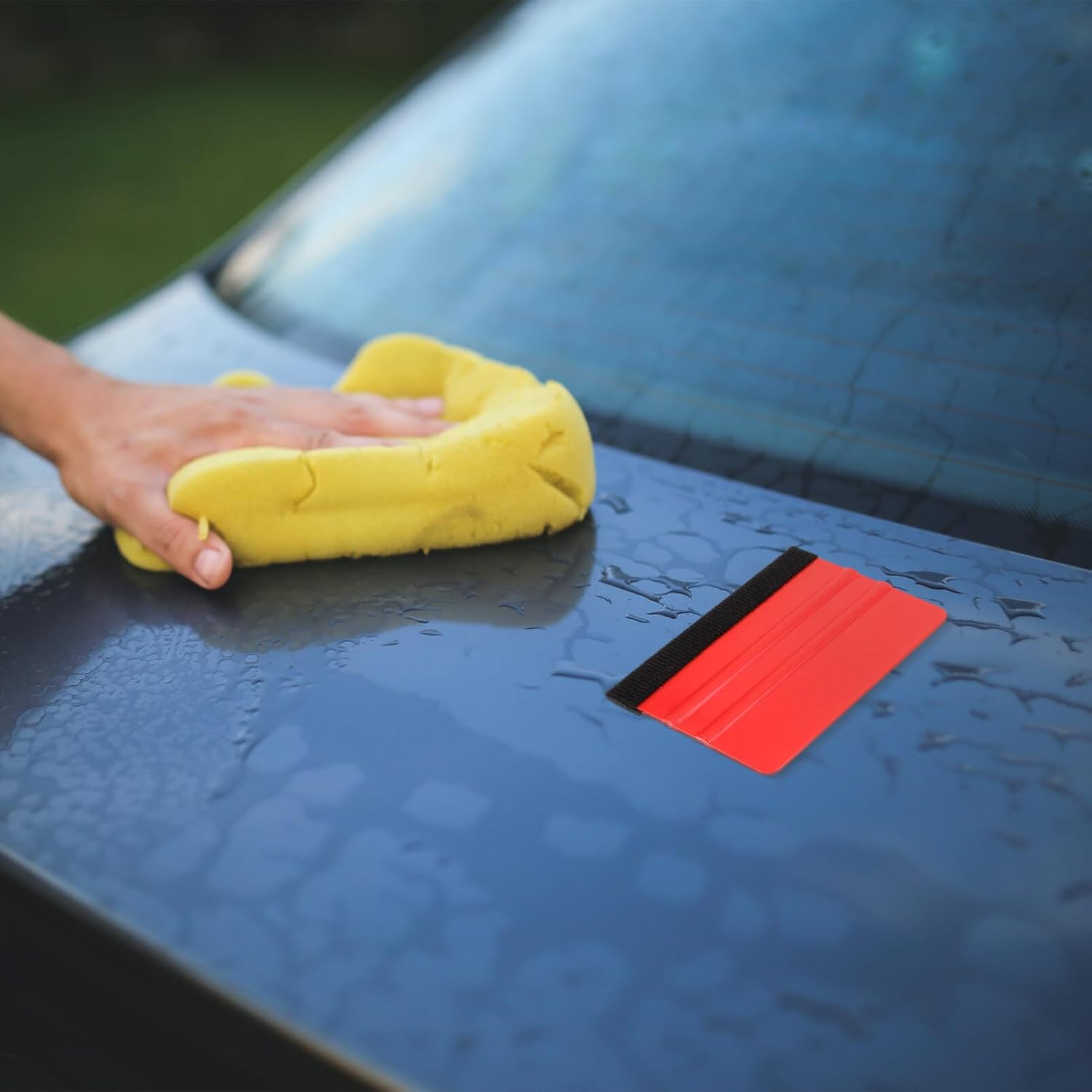 1set Vinyl Squeegee Tool Felt Edge Scraper Kit for Window Tinting Car Decal Application Vinyl Wrap Installation Tools for Easy Use and Storage