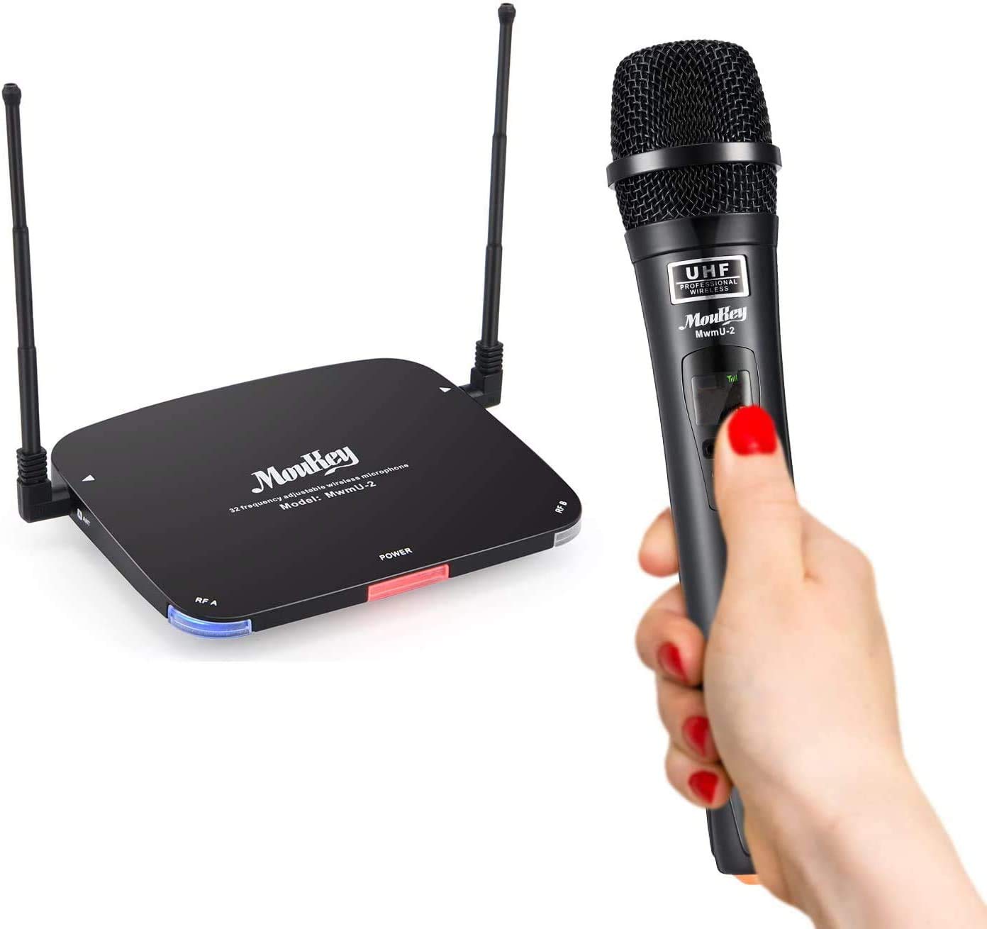 Moukey ワイヤレスマイク マイクセット UHFシステム 自動接続 K Amazon | Moukey ワイヤレスマイク マイクセット UHFシステム