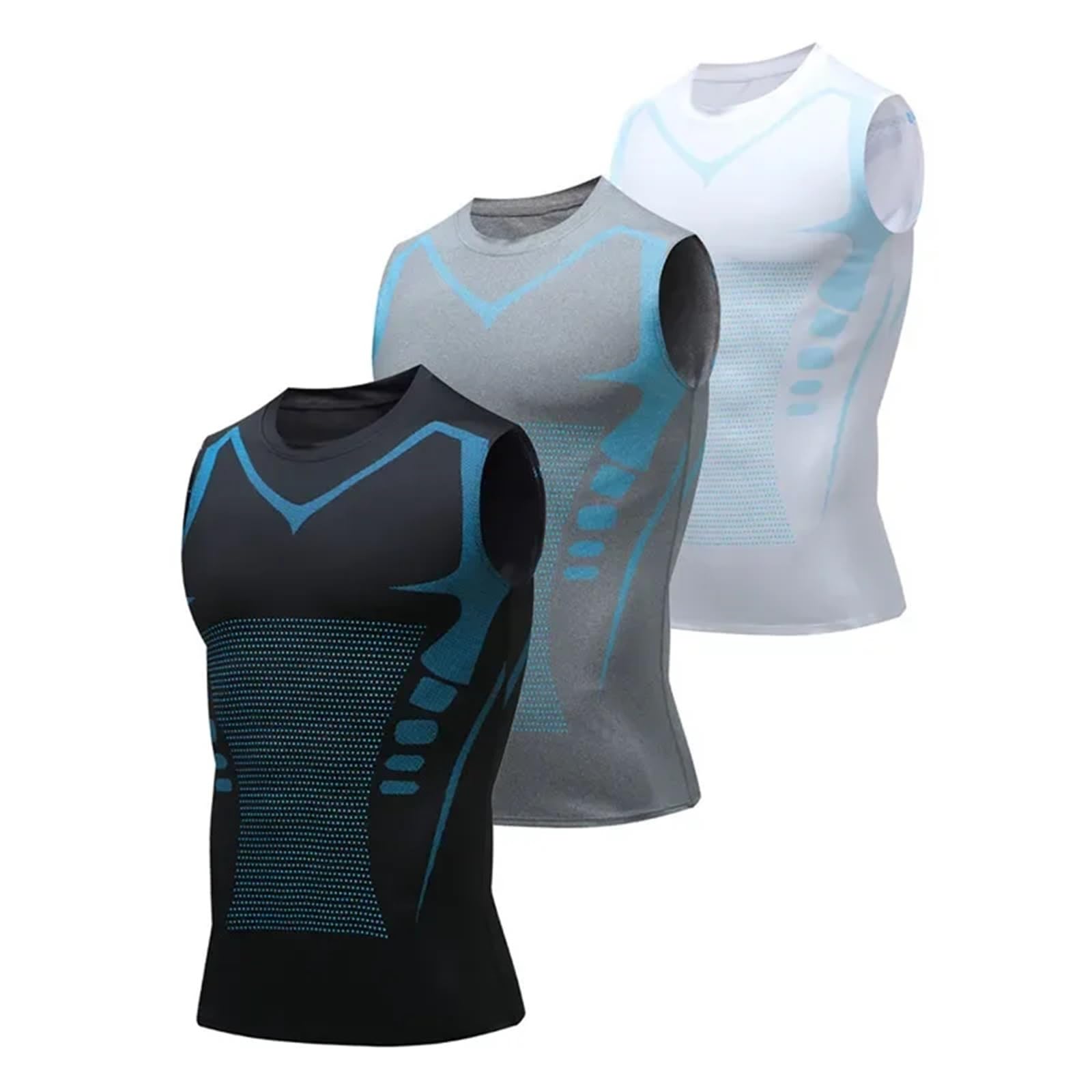 Body Shaper Weste für Männer Shaping-Weste for Männer, Version aus Eisseidenstoff for Männer for Aufbau eines perfekten Körpers, Bauchkontroll-Shirts Für Fitness geeignet(White,XXL)