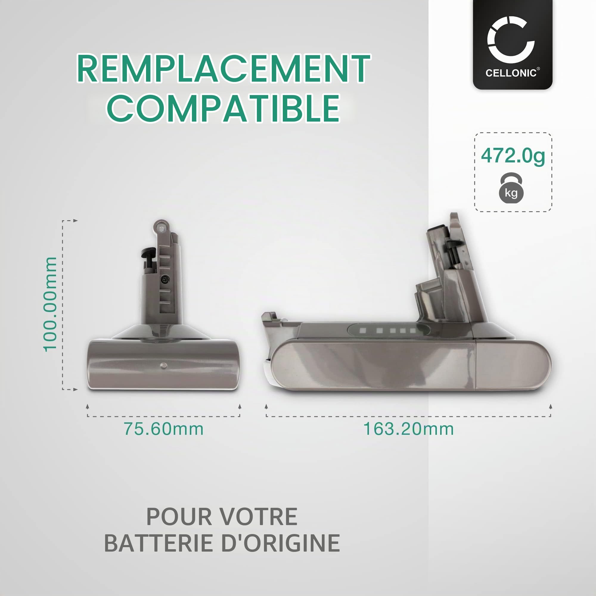 CELLONIC 1x Batterie Compatible avec Dyson Cyclone V10, Absolute, Pro
