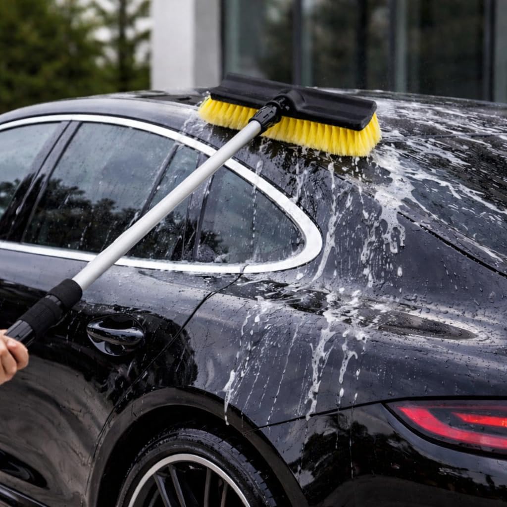 Cepillo de lavado de coches con mango 300 cm – Juego de lavado de coches – Juego de limpieza – Cepillo de lavado – Accesorios para coche – Cepillo de lavado con mango telescópico