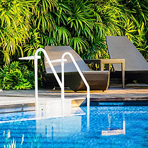 Escalera para piscina 85 x 68 x 198 cm blanca de plástico miniatura 3