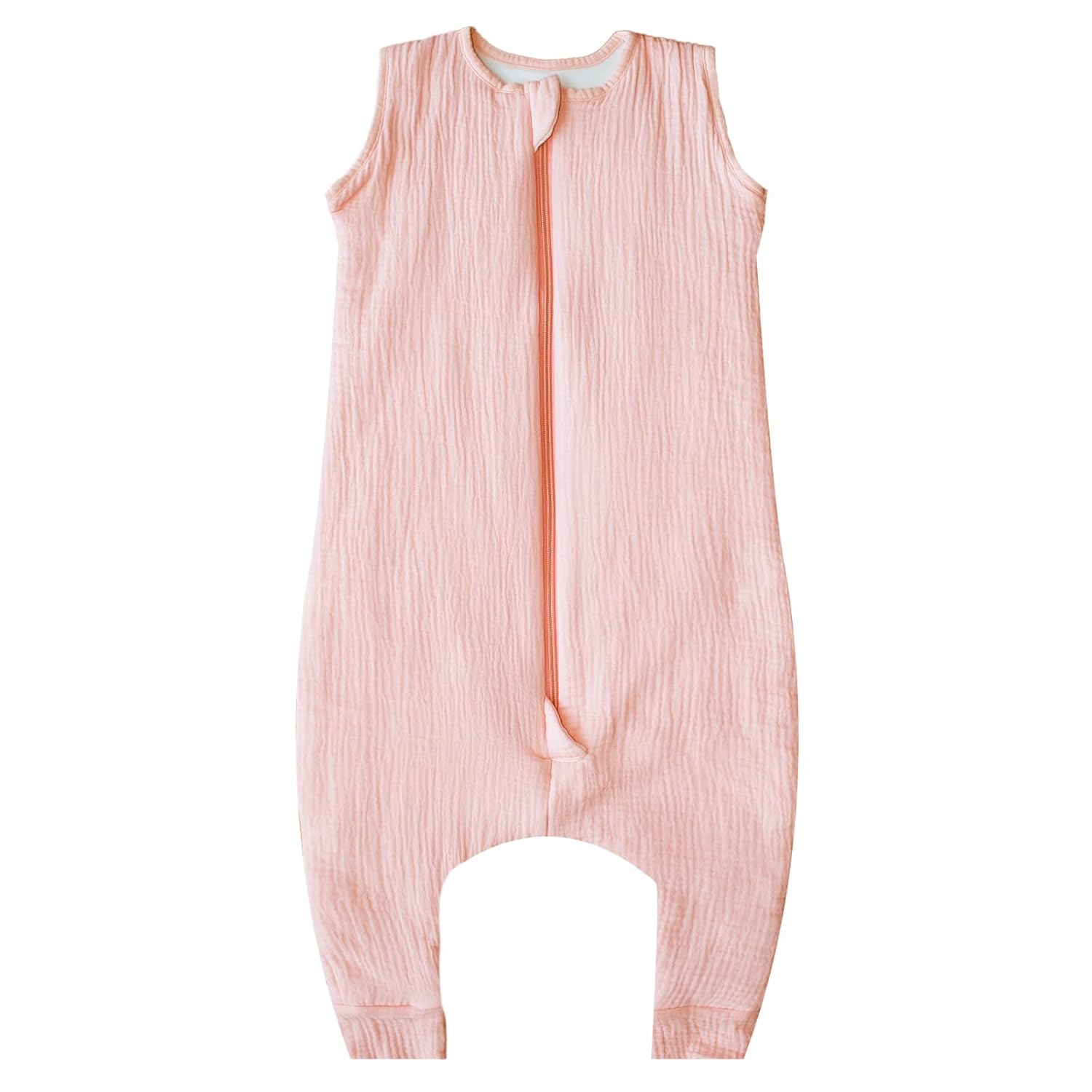 Muslin Cotton Toddler Sleep Sack with Feet,1.0TOG Toddler Wearable Blanket,Baby&Toddler Sleeveless Sleep Sack for Walkers,(Pink,6-18Months)