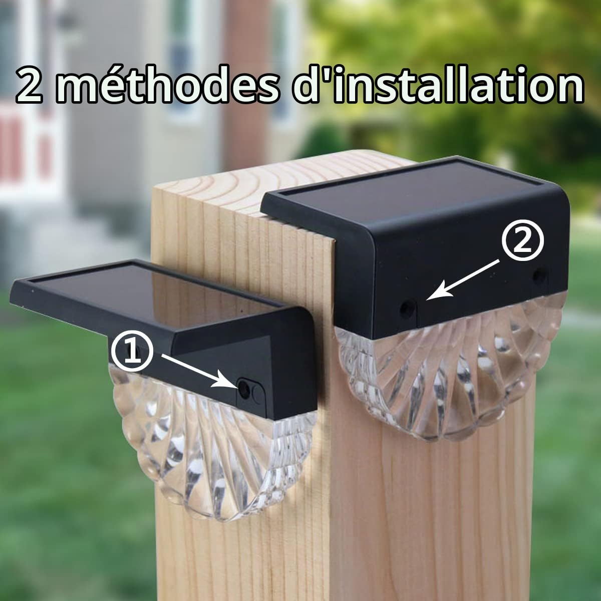 Lampe Solaire pour Jardin Extérieur, 6 Pièces IP65 Imperméable à L'eau LED Lampe Solaire,2 Modes,Applique Extérieure Clôture Lumière pour Clôture,pour Jardin,Cour