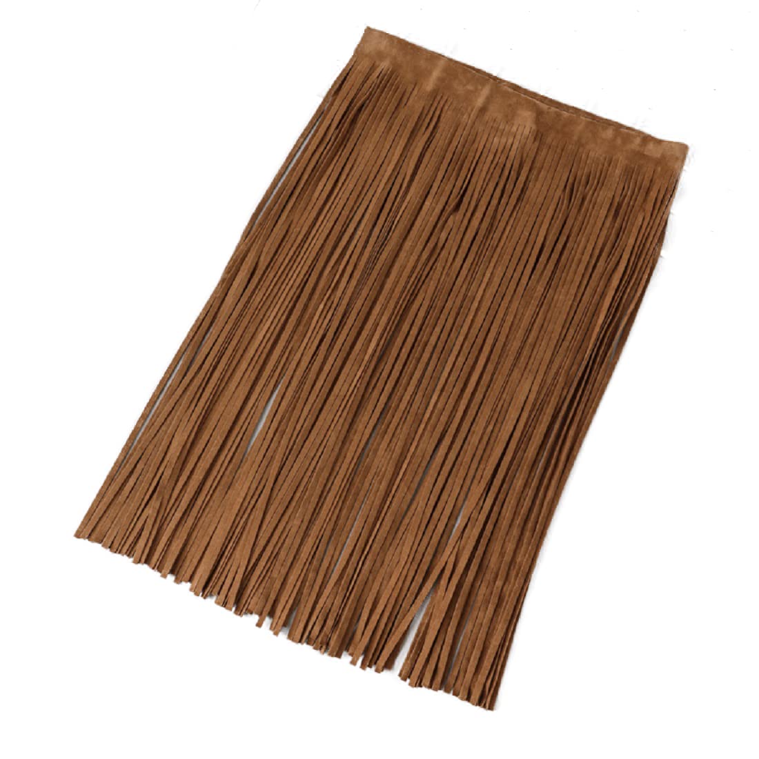 Yalulu 60 x 56cm Suede Leather Fringe Tassel Trim,Faux Suede Tassels Lace Fringe Edging Trims Ribbon Adornment DIY Craft Cloth Bag Fringe Trimmings (Brown)