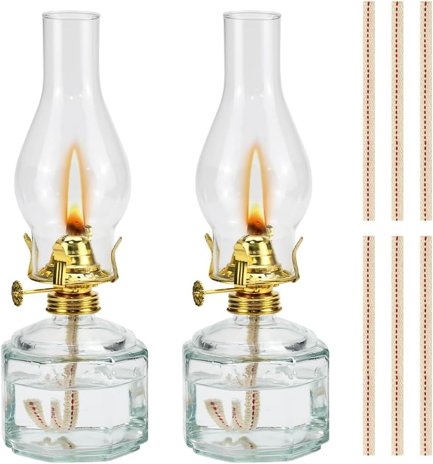 AFASOES 2er Set Petroleumlampe Outdoor Öllampe Laterne Petroleum Garten Sturmlaterne Petroleum Feuerhand Höhe 28.5 cm Lampenöl für Öllampen...