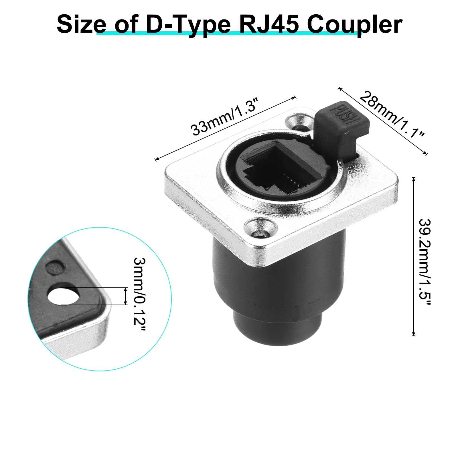 QUARKZMAN D Type RJ45 Coupler, Connecteur Panel Mount IP65 Étanche RJ45 Socket Femelle Vers Femelle LAN Network Bulkhead Pass Through Socket Pour CAT6/CAT5E/CAT5, Pack De 10