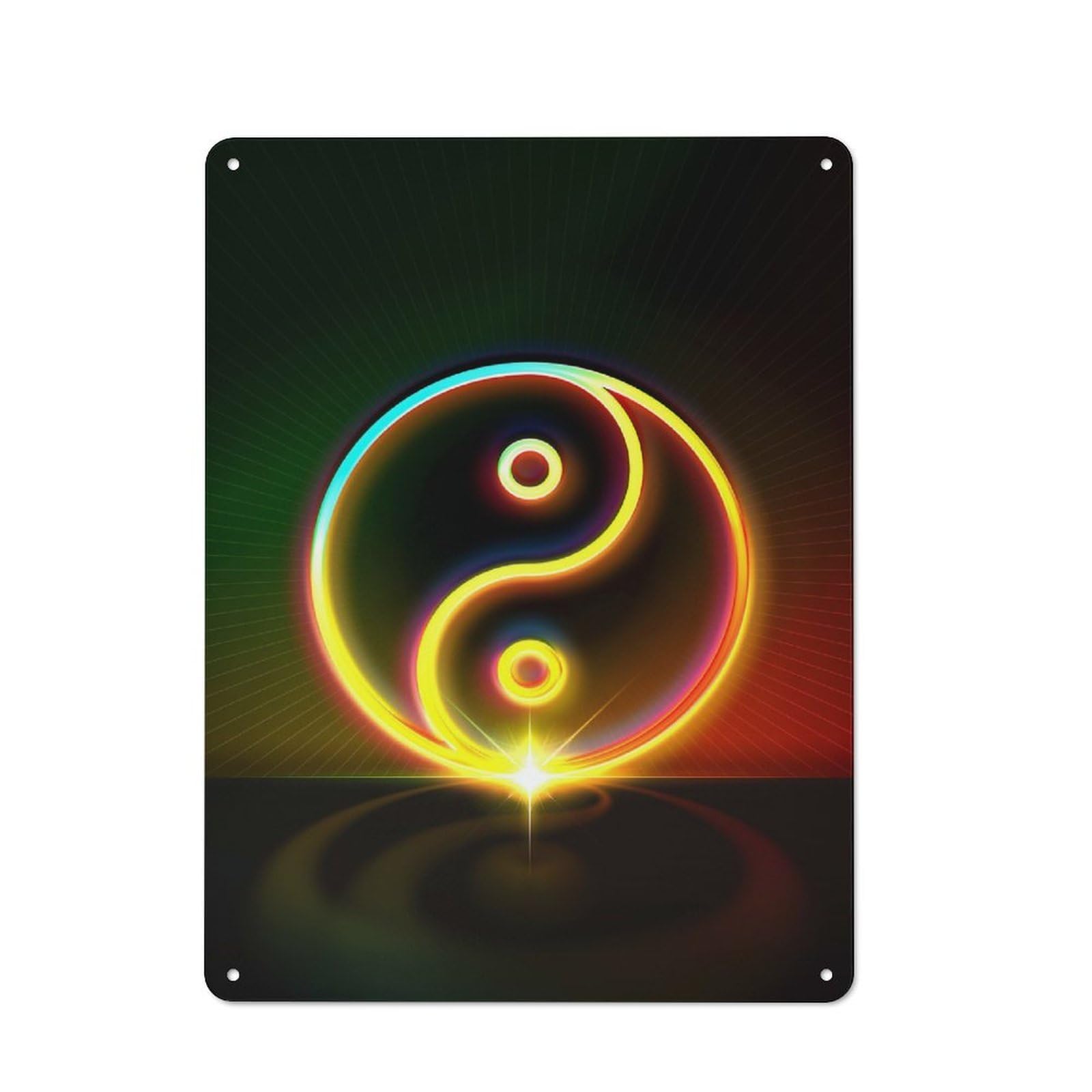 Junmoney Neon Glyph Mandala Rune Retro Tin Sign 40X30cm For Lounge Or Reading Corner, For Home Wall Decor Collectors