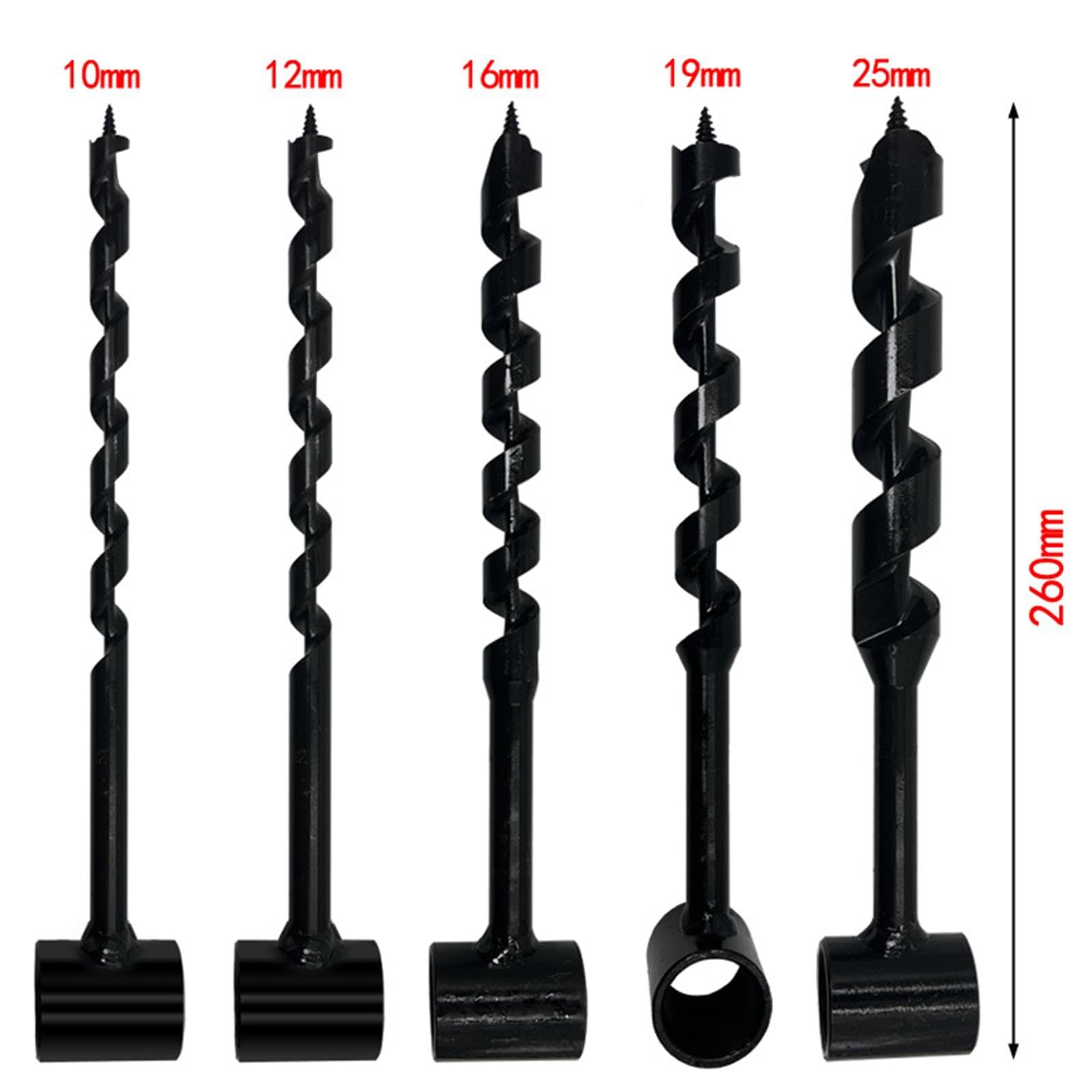 Sharplace Llave de Serpiente Manual, Broca para Madera, Broca para Madera, Acero Al Carbono Multiusos, Herramienta Manual de Alta Resistencia para Perforar Aguj, 5 Piezas