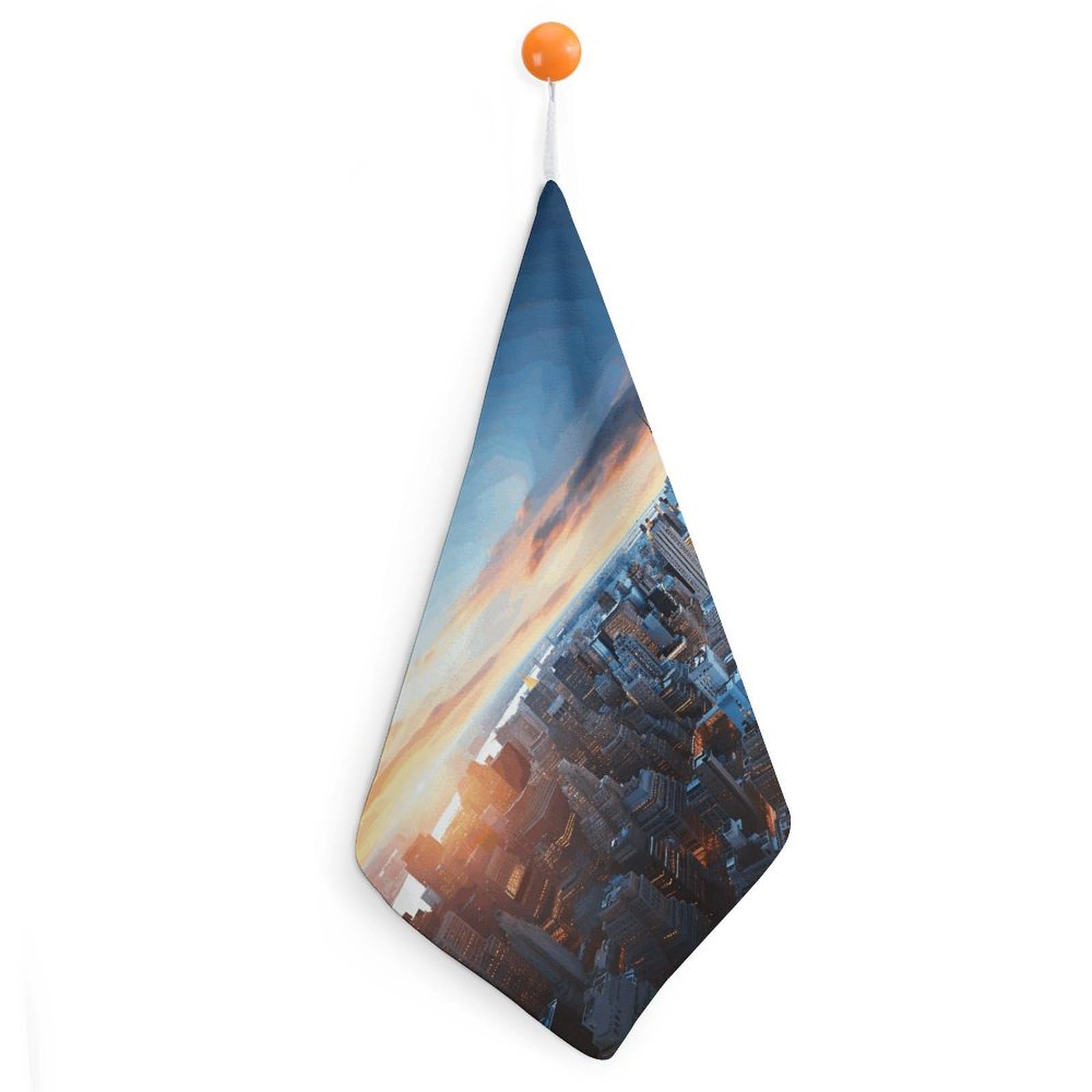 VstaDank New York City Skyline Washcloth with Hanging Loop Quick Dry Microfiber Hand Towel Highly Absorbent Wash Cloth Reusable Makeup Remover Cloth Soft Feel Fingertip Towel for Bathroom