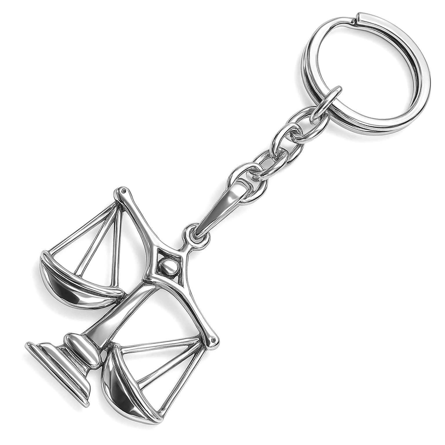 Llavero de plata 925 oxidada para hombre, diseño de signo del zodiaco, regalo para socios