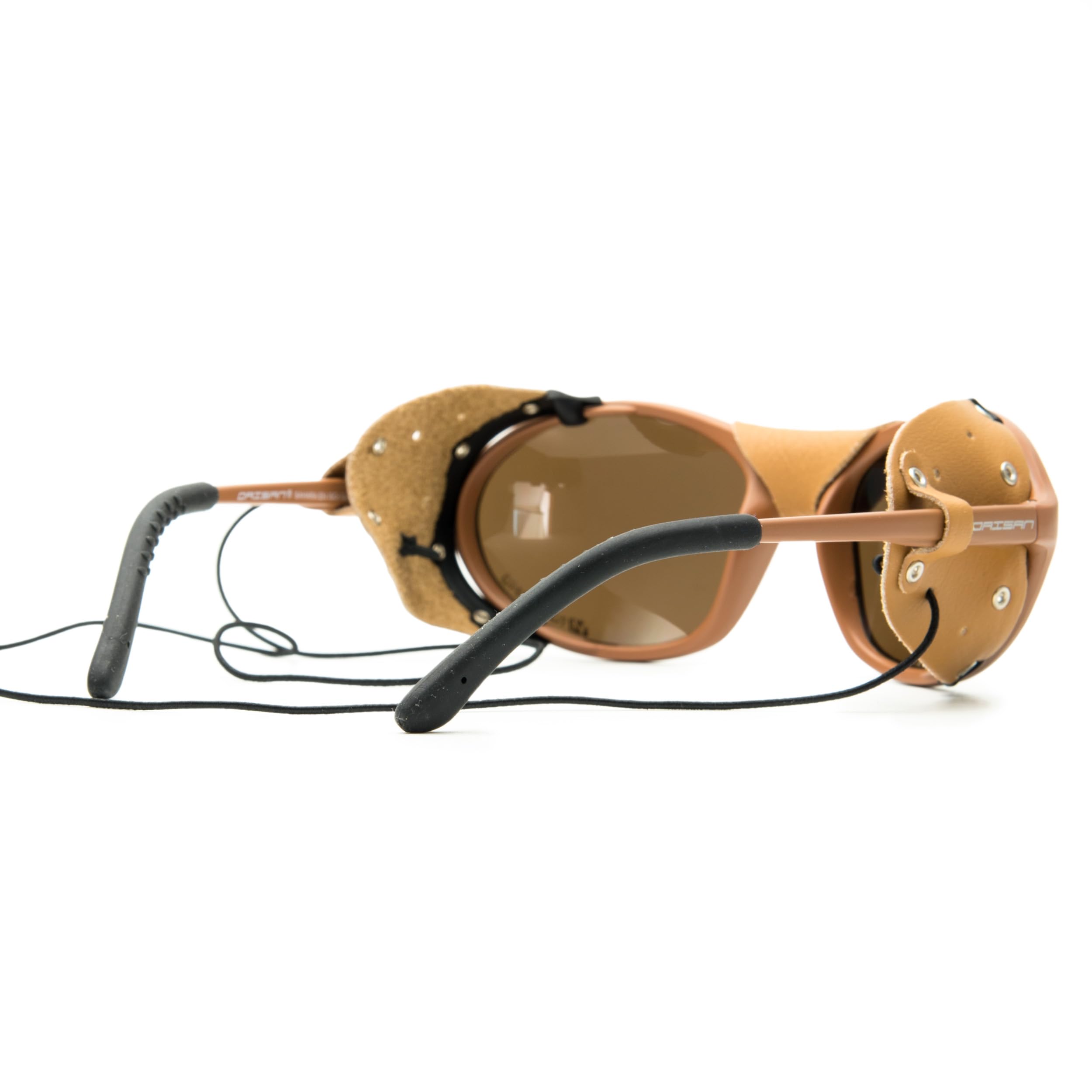 Lunettes d'expédition avec protection du nez et des côtés en cuir - Lunettes coupe-vent comme lunettes de plage, de glacier, de safari