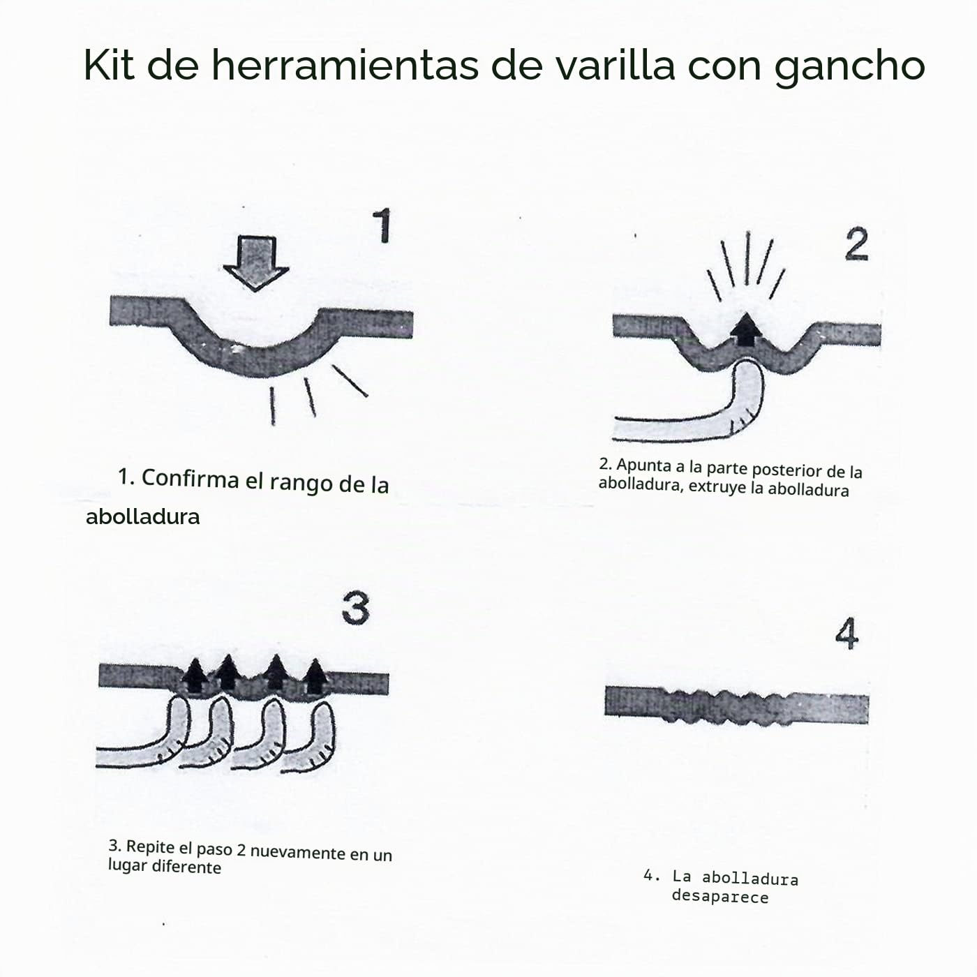 Dent Repair Kit Herramientas,Kit de reparación de Abolladuras Sin Pintura, Kit de Reparación de Abolladuras Sin Pintura Herramientas Manuales de Reparación de Abolladuras de Puertas de Coche