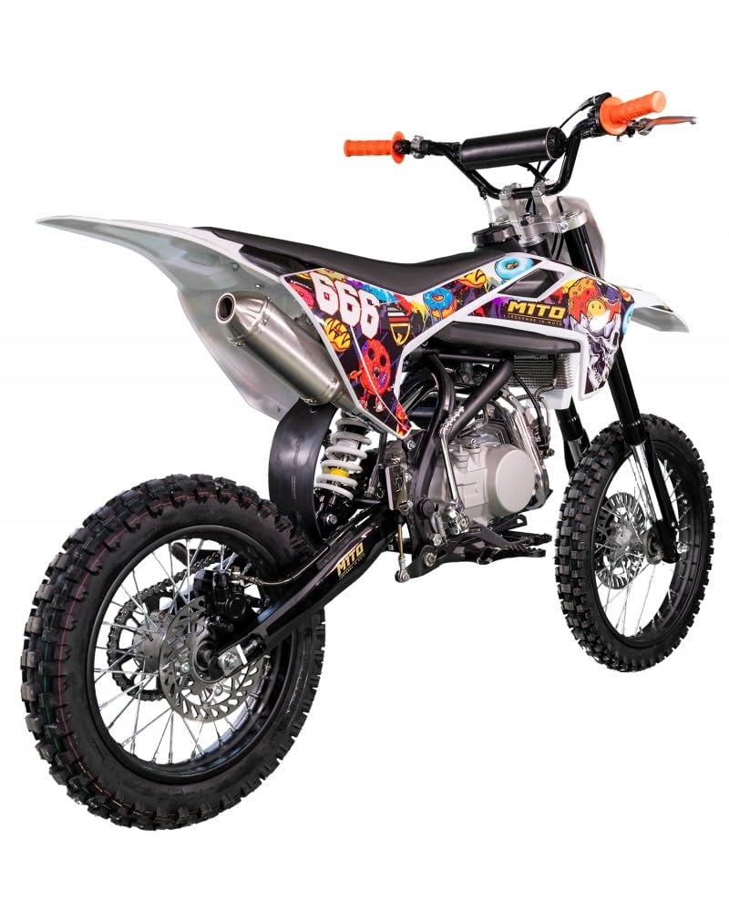 T-MOTO Motocross Pit M1to M3 140cc_Diabolica 17/14, Moto da Cross Bambini e Ragazzi Pitbike 4 tempi, Moto Cross 140 cc motore monocilindrico, Motore a Benzina
