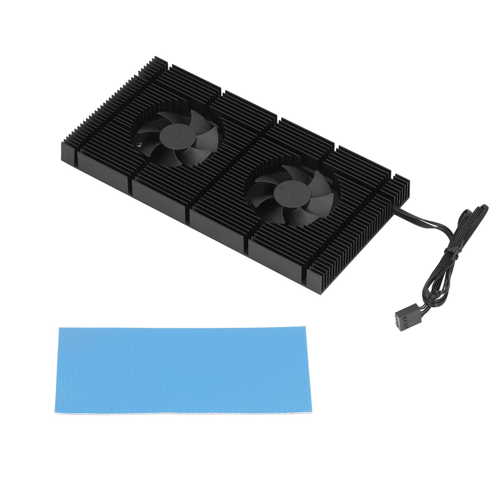 Cocoarm GK6 Ventilador Dual PWM VRAM Disipador de Calor Aleación de Aluminio GPU Placa Posterior Radiador 90 X 180 X 15 Mm Ajustable 1500 a 5000 RPM para Refrigeración de Memoria de Plano Posterior