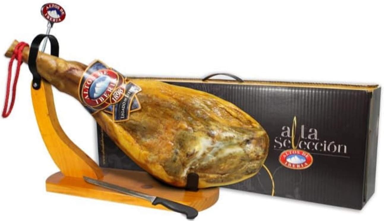Serrano Ham Bone-In"Legado De Liedos-Altos De Iberia" by MONTE NEVADO | Ham Holder + Knife | 15 mo. | 14-17 Lbrs. | No Nitrates