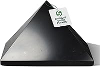 Vista 29 de Auténtica pirámide de shungita pulida de 1.57 pulgadas / 1.57 pulgadas, cristal curativo natural, pirámide negra real, protección de escritorio