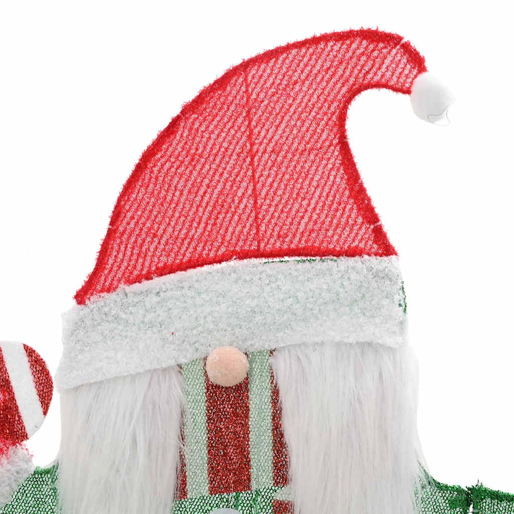 Mangloder Beleuchteter Gnom aus Lamé-Stoff mit 60 LEDs warmweiß, 71 x 64 cm, USB, 8 Modi, 2D-Design für innen und außen, weihnachtlicher Baumschmuck als Deko Figur
