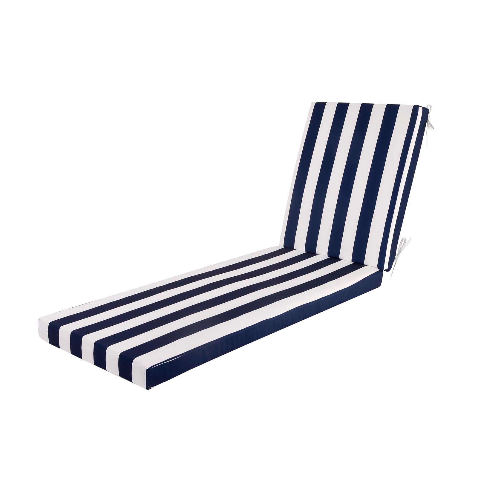 Photo 1 of NBHUIYJJ Outdoor Chaise Lounge Cushions?70" x 21" x 3" Solid Water-Repellent, UV Protection, Fade-Resistant Patio Furniture Replacement Cushion, Blue and White, 1Count