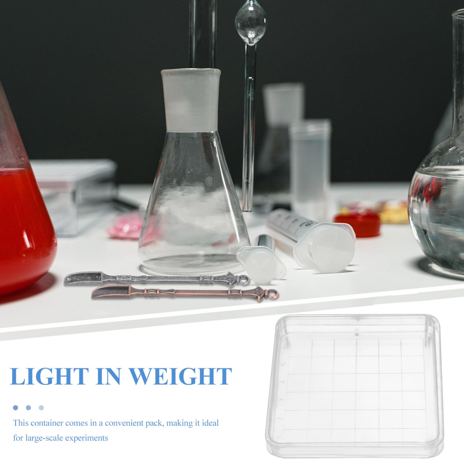 OUNONA Lot de 10 boîtes de Pétri en plastique de 10 cm à 36 grilles avec couvercles pour projets d'expérimentation scientifique en laboratoire