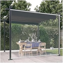 Persianas Pvc Transparentes Persianas Enrollables PVC Transparente Exterior, Estor Enrollable Impermeables, Persiana Enrollable para Pérgolas/Jardines/Ventanas, Cortinas De Lluvia Vinilo Claro 0.5mm,WxH-160x250cm/63 * 98.4in