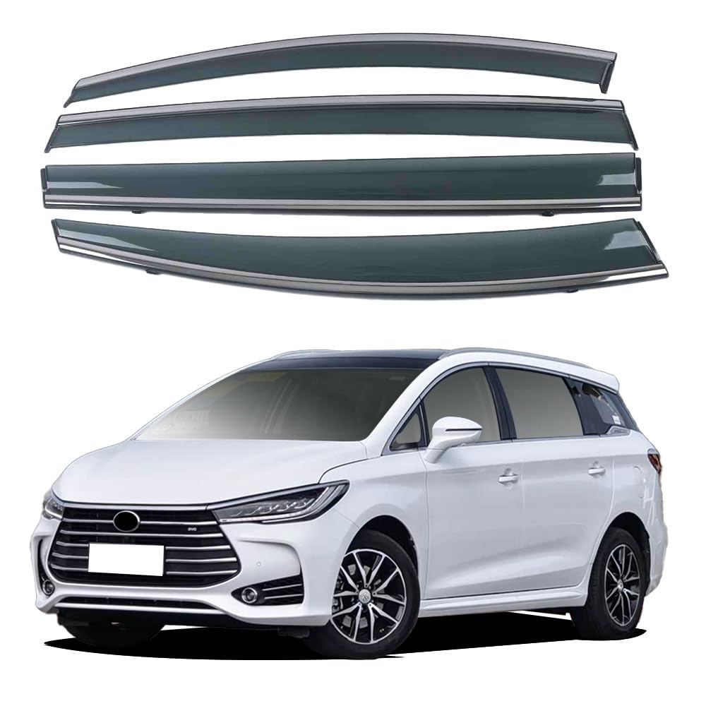 Liufangfc Normal Wind Deflectors For Byd Song Max 2017 – 4Pc Tape-On Smoked Visors, Weatherproof, Anti-Salt/Snow, Low-Noise