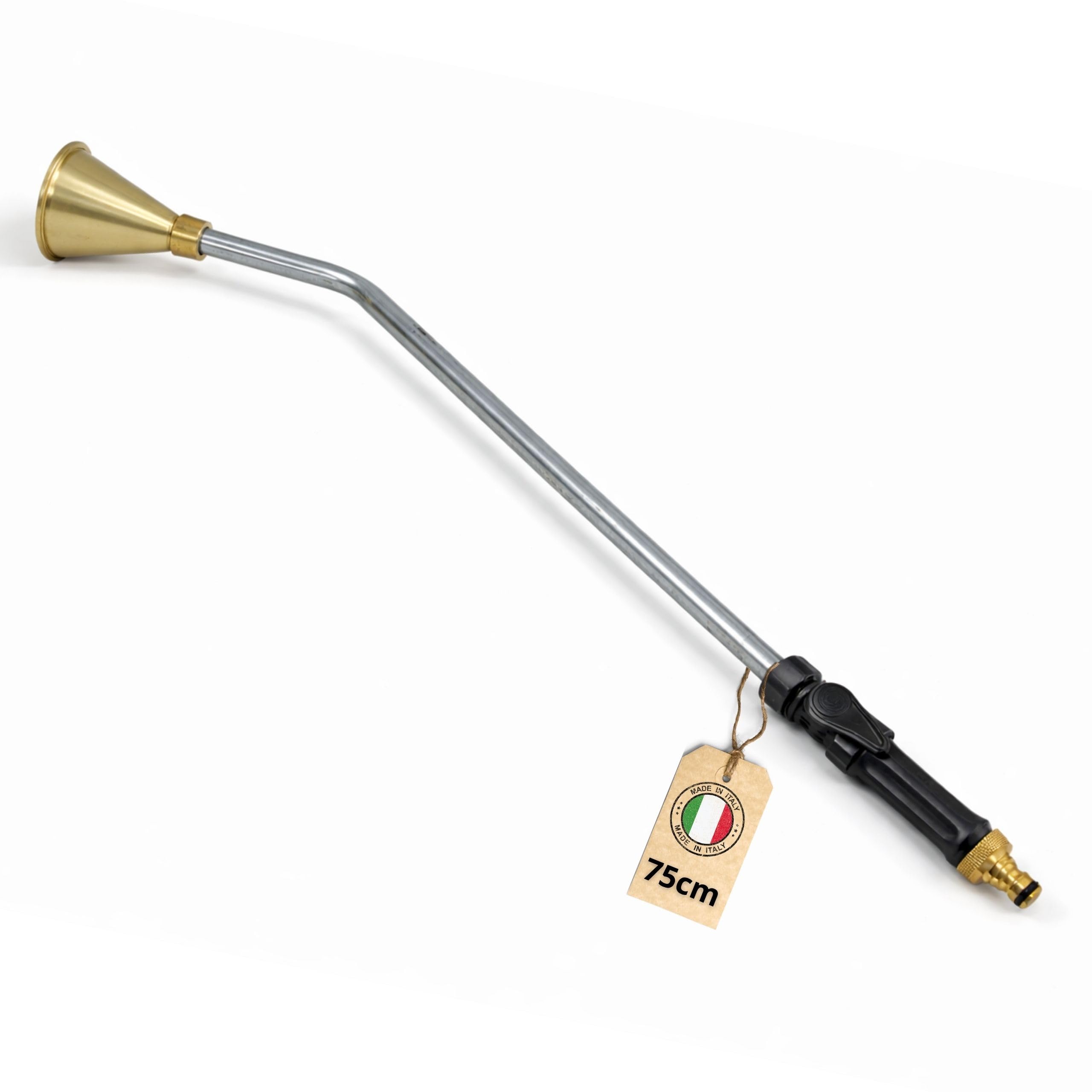LIVLIG - Asta per irrigazione in metallo, professionale, made in Italy, asta lunga per giardino e balcone, interruttore on/off e doccetta da giardino rimovibile, sistema di irrigazione a scatto da 1/2