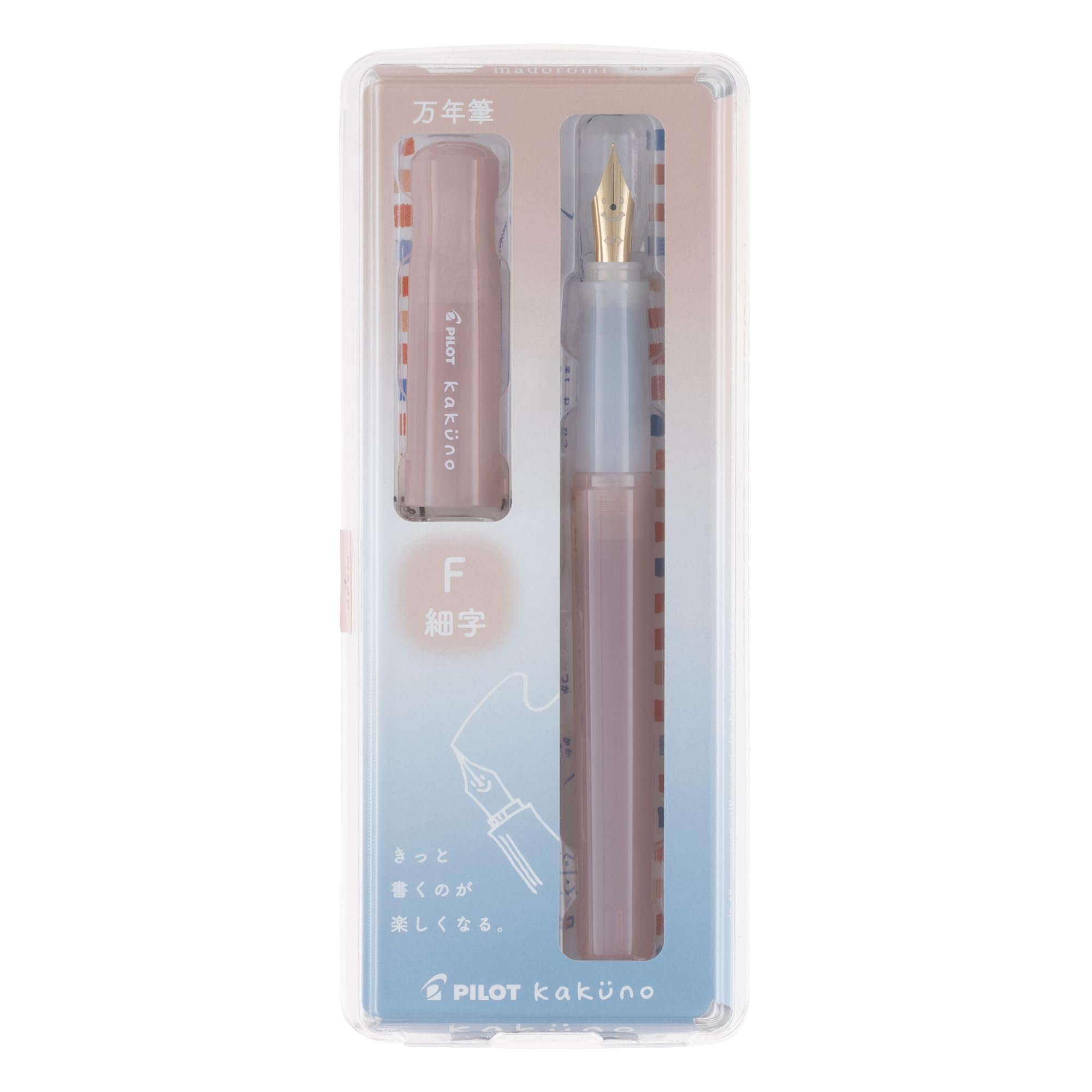 Pilot Kakuno Madoromi Color Fountain Pen Fine Nib Pink Japan Limited