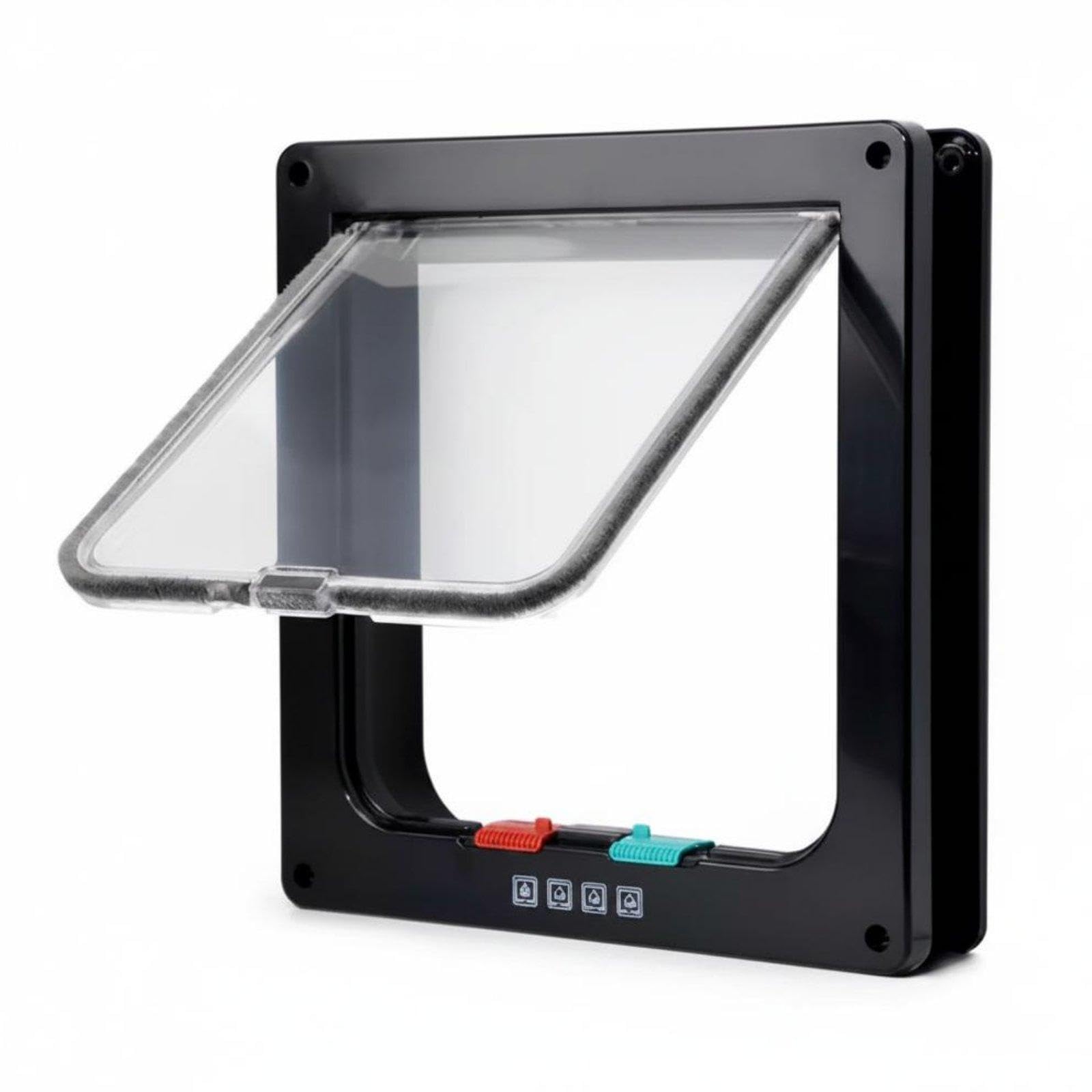 Locking Pet Flap Simple to Install Installation 4-Way Locking Cat Door Material for Cats, Small Dogs, Screen Doors, Walls Black S|Pet Supplies| Cat Supplies| Doors & Flaps-image-36