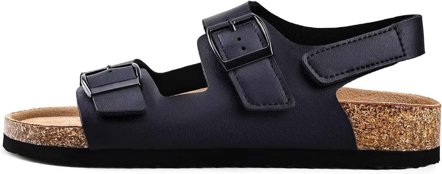 Torotto Kids Girls Boys Sandals with Cork Footbed Adjustable Strap Toddler Casual Slides Sandals Open Toes Flat - Image 4