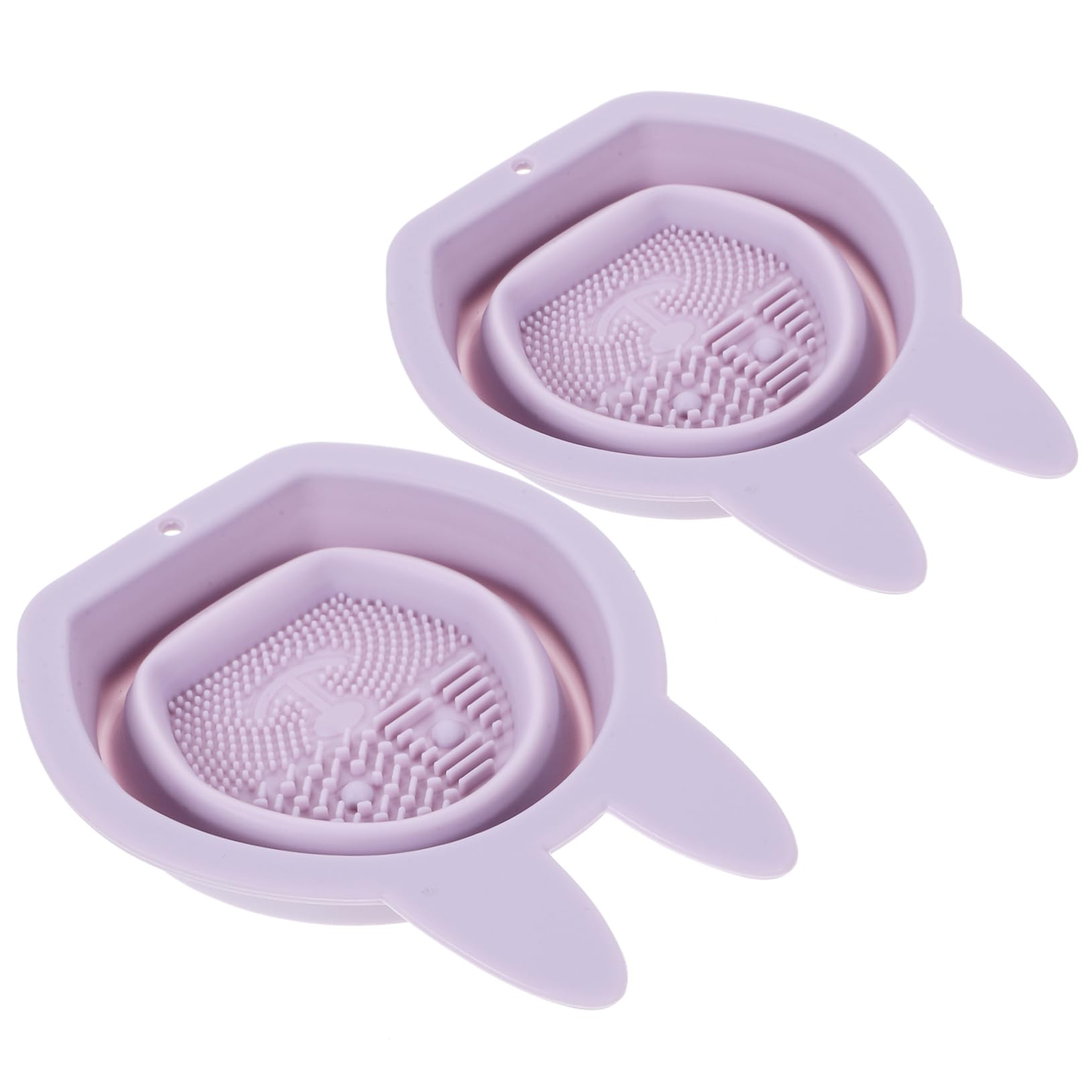 HAPINARY Silicone Makeup Brush Cleaner Bowl Rabbit Shaped Multipurpose Hanging/folding Makeup Sponge