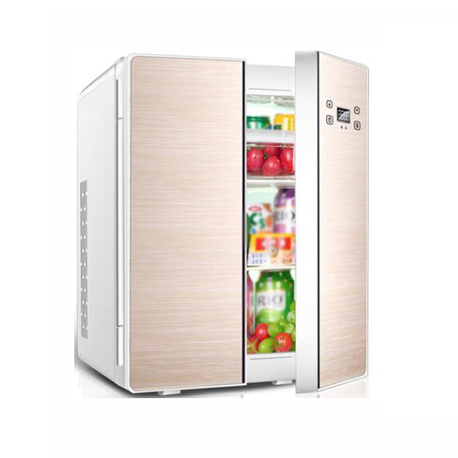 Frigorifero Compatto, Frigorifero A Doppia Porta con Ripiani Rimovibili, Frigorifero Portatile Piccolo Perfetto per Soggiorno, Dormitorio, Appartamento, Ufficio(Color:Gold)