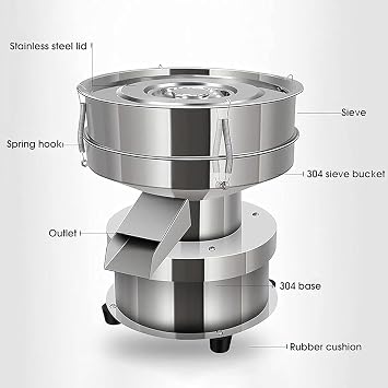 50W Automatic Electric Vibrating Sieve,Stainless Steel Sifter Shaker Machine,with 60 Mesh Automatic Powder Sifter Machine Countertop(15cm)