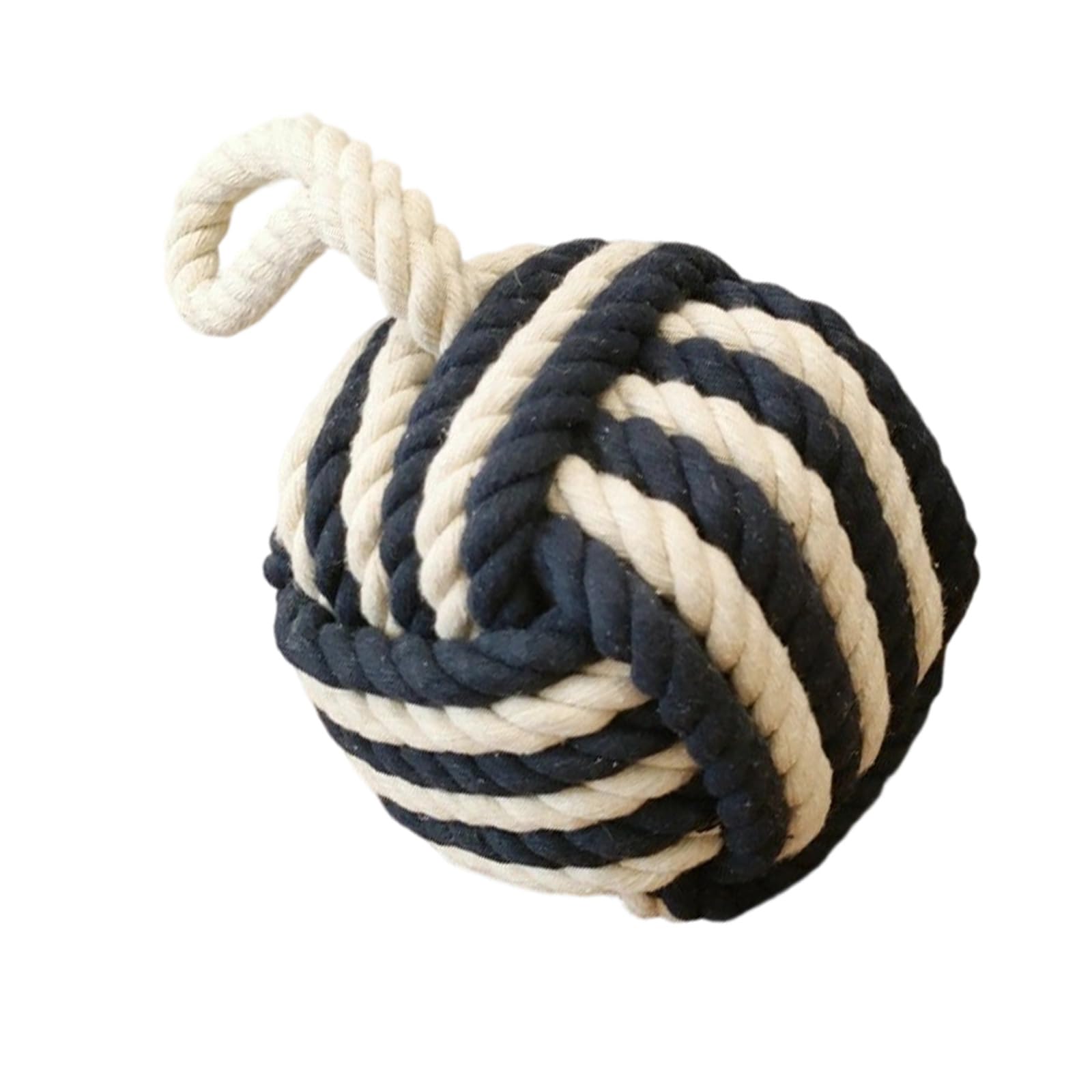 Kaeltsyn Dark Blue White Decorative Weighted Door Stoppers Cotton Linen Rope Knot Stop With Handle For Home Offices Stability And Decoration Decoration